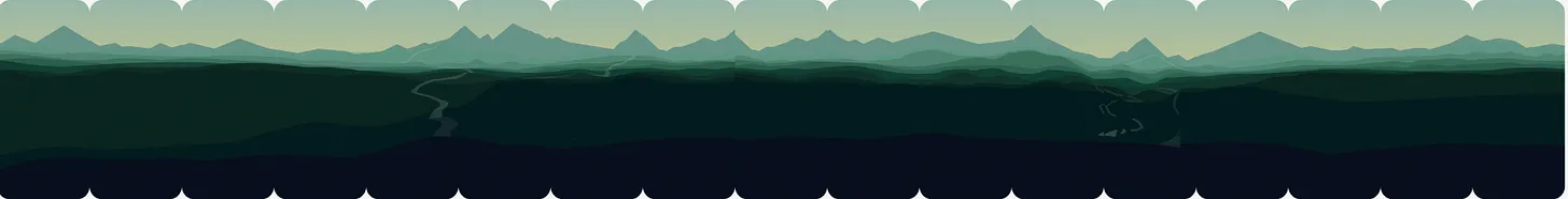 The same panorama sliced across a row of phone screens, notches cut along the top.