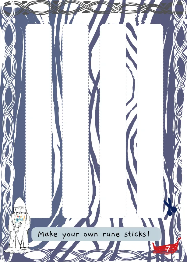 Runes workbook spread for making your own rune sticks.